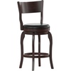 image:imageFlash Furniture Nichola Commercial Classic Open Back Barstool  Espresso Finish Wood Frame  Black LeatherSoft Seat  Counter Height  360 Swivel Seat  FootrestBlack VinylEspresso Frame