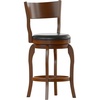 image:imageFlash Furniture Nichola Commercial Classic Open Back Barstool  Espresso Finish Wood Frame  Black LeatherSoft Seat  Counter Height  360 Swivel Seat  FootrestBlack VinylAntique Oak Frame