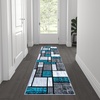 image:imageFlash Furniture Raven Collection Olefin Area Rug  Turquoise Color Bricked Pattern  2 x 11  Jute Backing  Entryway Living Room Bedroom2 x 74 Rectangular