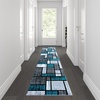 image:imageFlash Furniture Raven Collection Olefin Area Rug  Turquoise Color Bricked Pattern  2 x 11  Jute Backing  Entryway Living Room Bedroom25 x 11 Rectangular