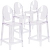 image:imageFlash Furniture Revna Ghost Counter Stool with Oval Back in Revna Transparent Crystal Pack of 4set of 4