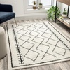 image:imageFlash Furniture Roxy Geometric Style Bohemian Shag Area Rug  5 x 7  IvoryIvoryBlack