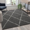 image:imageFlash Furniture Roxy Shag Style Diamond Trellis Area Rug  5 x 7  IvoryCharcoalIvory