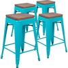 image:imageFlash Furniture Sinclair 24 High Backless Mint Green Counter Height Stool with Square Wood SeatTeal