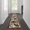 image:imageFlash Furniture Vale Collection Wildlife Area Rug  Rustic Brown Nature Inspired Olefin Rug  2 x 7 Area Rug  Jute Backing  Entryway Living Room BedroomBrown