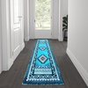 image:imageFlash Furniture Ventana Collection Southwestern Accent Rug  Low Pile Hunter Green Olefin Rug  2x7 Area Rug  Jute Backing  Hallway Entryway Bedroom Living RoomTurquoise