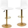 image:imageFlash Furniture Vinyl Swivel Adjustable Bar Stool with Back White 2Pack  Counter Height Modern Pedestal Base Vinyl Upholstery
