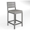 image:imageMartha Stewart Bedford IndoorOutdoor Aluminum Patio Bar Stools with Brushed Woodgrain Finish in Gray and Gray AllWeather Cushions Set of 2Grey