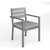 image:imageMartha Stewart Bedford IndoorOutdoor Stackable Aluminum Patio Armchairs with Brushed Woodgrain Finish in Brown and Cream AllWeather Cushions Set of 2Grey