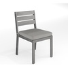 image:imageMartha Stewart Bedford IndoorOutdoor Stackable Aluminum Patio Chairs with Brushed Woodgrain Finish in Gray and Gray AllWeather Cushions Set of 2Grey