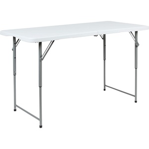 image:imageFlash Furniture 4Foot Height Adjustable BiFold Granite White Plastic Folding TableEasyFold