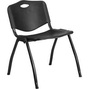 image:imageFlash Furniture 5 Pack HERCULES Series 880 lb Capacity Black Plastic Stack ChairPack of 1
