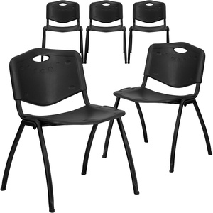 image:imageFlash Furniture 5 Pack HERCULES Series 880 lb Capacity Black Plastic Stack ChairSet of 5