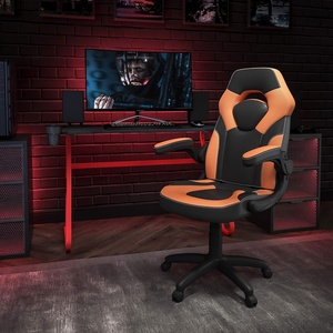 image:imageFlash Furniture Black Gaming Desk and RedBlack Racing Chair Set with Cup Holder Headphone Hook and MonitorSmartphone StandOrange