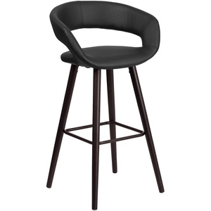 image:imageFlash Furniture Brynn Series 29 High Contemporary Cappuccino Wood Barstool in Black VinylWhite