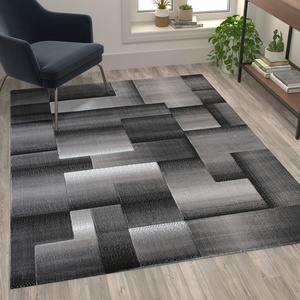 image:imageFlash Furniture Elio Collection Color Blocked Pattern Area Rug  High Pile Purple Olefin Rug  2 x 3 Area Rug  Jute Backing  Hallway Entryway BedroomGrey