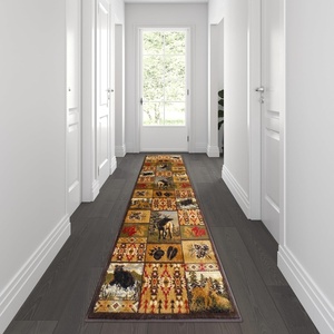 image:imageFlash Furniture Gaylord Collection Wilderness Bear and Moose Area Rug with Jute Backing  Beige  2 x 7  Indoor Use