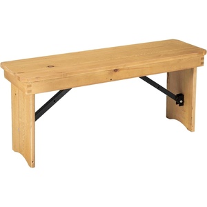 image:imageFlash Furniture HERCULES 40 x 12 Folding Farm Bench Solid Pine Entryway Bench in Light NaturalLight Natural