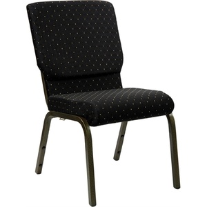 image:imageFlash Furniture HERCULES Series 185W Stacking Church Chair in Navy Blue Fabric  Gold Vein FrameBlack Dot Patterned FabricGold Vein Frame