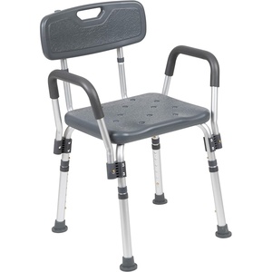 image:imageFlash Furniture HERCULES Series 300 Lb Capacity Adjustable White Bath amp Shower Chair with Quick Release Back amp ArmsGrey