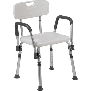 image:imageFlash Furniture HERCULES Series 300 Lb Capacity Adjustable White Bath amp Shower Chair with Quick Release Back amp ArmsWhite