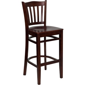 image:imageFlash Furniture HERCULES Series Vertical Slat Back Mahogany Wood Restaurant BarstoolMahogany Wood SeatMahogany Wood Frame