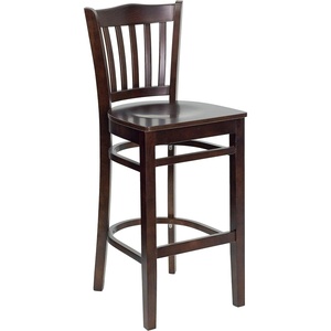 image:imageFlash Furniture HERCULES Series Vertical Slat Back Mahogany Wood Restaurant BarstoolWalnut Wood SeatWalnut Wood Frame