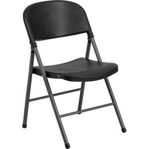 image:imageFlash Furniture Hercules Series Plastic Folding Chairs Lightweight Commercial Event Chairs with 330lb Static Weight Capacity Set of 4 WhiteBlackCharcoal Frame