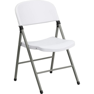 image:imageFlash Furniture Hercules Series Plastic Folding Chairs Lightweight Commercial Event Chairs with 330lb Static Weight Capacity Set of 4 WhiteWhiteGray Frame