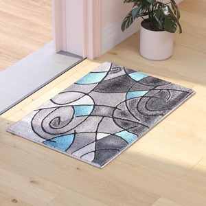 image:imageFlash Furniture Jubilee Collection Abstract Area Rug  High Pile Orange Olefin Rug  2 x 3 Area Rug  Jute Backing  Hallway Entryway Bedroom Living RoomBlue