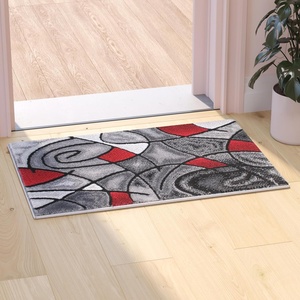 image:imageFlash Furniture Jubilee Collection Abstract Area Rug  High Pile Orange Olefin Rug  2 x 3 Area Rug  Jute Backing  Hallway Entryway Bedroom Living RoomRed