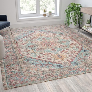 image:imageFlash Furniture Katherine Vintage Medallion Area Rug  8 x 10  Blue Multi PolyesterBlue Multi