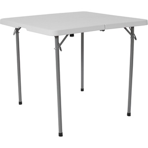image:imageFlash Furniture Kathryn 279Foot Square BiFold Granite White Plastic Folding Table with Carrying Handle