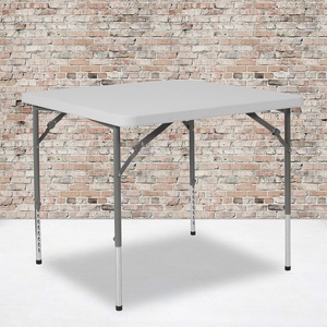 image:imageFlash Furniture Kathryn 279Foot Square Height Adjustable Granite White Plastic Folding Table