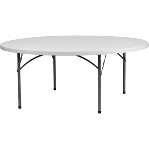 image:imageFlash Furniture Kathryn 6 Round AllOccasion Plastic Folding Event Table Foldable Portable Banquet Table for IndoorOutdoor Events White