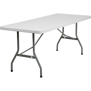 image:imageFlash Furniture Kathryn Commercial Grade 6 Rectangular Plastic Folding Event Table for Parties and Trade Shows Portable Event Banquet Table White
