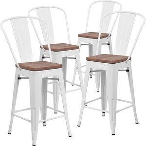 image:imageFlash Furniture Lily 24 High Orange Metal Counter Height Stool with Back and Wood SeatWhite