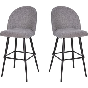 image:imageFlash Furniture Lyla Commercial Grade Modern Armless Barstools  Black LeatherSoft Upholstery  30 Barstool  Contoured Backrest  Steel Frame amp Footrest  Set of 2Gray Faux Linen