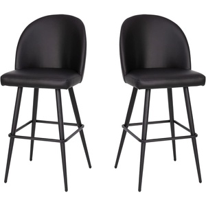 image:imageFlash Furniture Lyla Commercial Grade Modern Armless Barstools  Black LeatherSoft Upholstery  30 Barstool  Contoured Backrest  Steel Frame amp Footrest  Set of 2Black Leathersoft