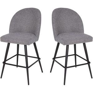 image:imageFlash Furniture Lyla Commercial Grade Modern Armless Counter StoolsGray Faux Linen Upholstery26 BarstoolContoured BackrestSteel Frame amp FootrestSet of 2