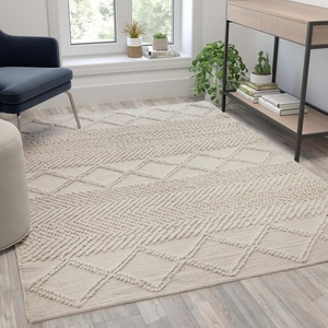 image:imageFlash Furniture Melissa Handwoven Area Rug  White and Ivory  8 x 10  Geometric DesignIvoryWhite