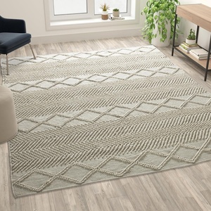 image:imageFlash Furniture Melissa Handwoven Area Rug  White and Ivory  8 x 10  Geometric DesignWhiteIvory