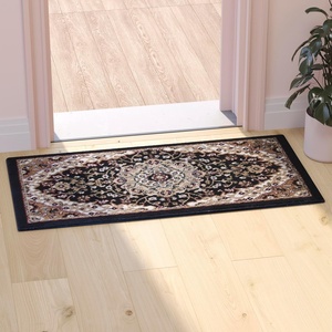 image:imageFlash Furniture Mersin Collection Persian Style Area Rug  Olefin Ivory NonShedding Fibers  2 x 3  Jute Backing  Hallway Entryway Bedroom Living RoomBlack