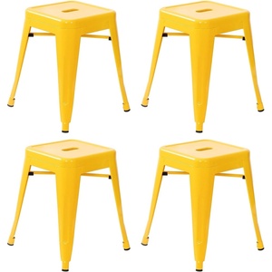 image:imageFlash Furniture Metal Dining Table Height Stool  Backless Yellow Kai Commercial Grade Stool  18 Inch Stackable Dining Chair  Set of 4