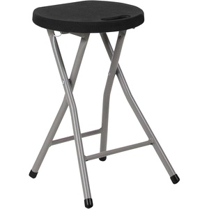 image:imageFlash Furniture Micah Foldable Stool with Black Plastic Seat and Titanium Gray FrameSet of 1