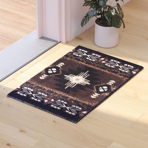 image:imageFlash Furniture Mohave Traditional Southwestern Style Area Rug  Rustic Ivory Accent Rug  2 x 7  Olefin Fibers with Jute BackingChocolate