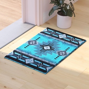 image:imageFlash Furniture Mohave Traditional Southwestern Style Area Rug  Rustic Ivory Accent Rug  2 x 7  Olefin Fibers with Jute BackingTurquoise