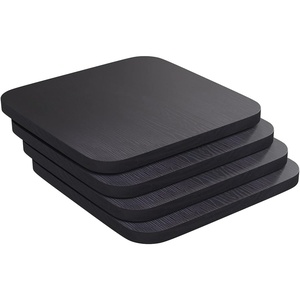 image:imageFlash Furniture Perry Set of 4 Poly Resin Wood Seat  Gray Polystyrene  Rounded Edges for Comfort  For Colorful Metal Chairs and Stools  IndoorOutdoorBlack