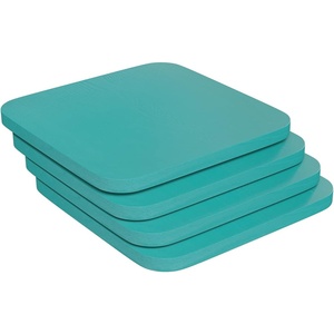 image:imageFlash Furniture Perry Set of 4 Poly Resin Wood Seat  Gray Polystyrene  Rounded Edges for Comfort  For Colorful Metal Chairs and Stools  IndoorOutdoorMint
