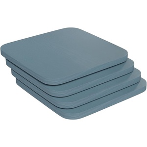 image:imageFlash Furniture Perry Set of 4 Poly Resin Wood Seat  Gray Polystyrene  Rounded Edges for Comfort  For Colorful Metal Chairs and Stools  IndoorOutdoorTealblue
